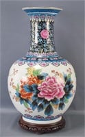 Large Hand-Painted Contemporary Chinese Vase