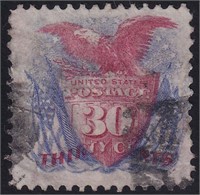 US Stamps #121 Used with filled thins at l CV $375