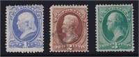 US Stamps #134-136 1870 Grilled Banknotes CV $1355