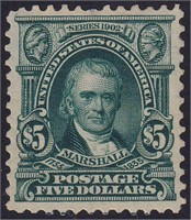 US Stamps #313 Mint LH $5 Marshall with s CV $2100