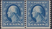 US Stamps #355 Mint Hinged Line Pair wit CV $1,500