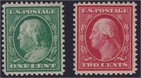 US Stamps #357-358 Mint HR fresh and well  CV $170
