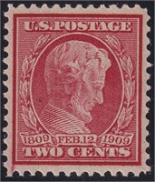 US Stamps #369 Mint NH blue paper with lig CV $300