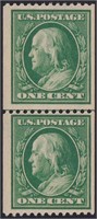US Stamps #385 Mint NH Line Pair with 198 CV $1000