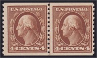 US Stamps #446 Mint LH Joint Line Pair wit CV $700