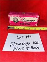 FLAMINGO BOB PINS & ADVERTISING BOX