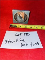 ART DECO STA-RITE BOB PINS & ADVERTISING BOX