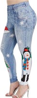 NEW Large Leggings Cute Snowman Printed Christmas