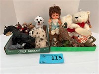 2 flats - dog, teddy bear items