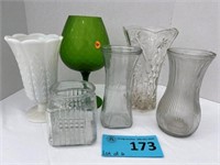 Lot of 6 glass vases