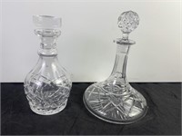 2 Waterford Crystal Decanters, 1 Signed