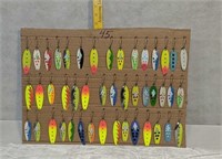 Tackle, Set of 45 Fishing Spoons, bright colored,
