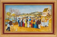 Francois Torti French Folk Painting of a Wedding