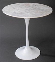 Knoll Manner Modern Cararra Marble Side Table