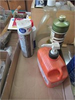 BOX - LAMP OIL, PROPANE, RUG CLEANER, HAND CLEANER