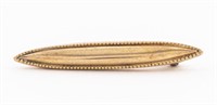 Victorian 10K Yellow Gold Milgrain Bar Pin