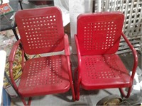 Vintage Red Metal Chairs