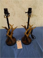 Pair of Mossy Oak Antler Lamps