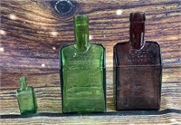 3 EC Boozs Old Cabin Whiskey Bottles