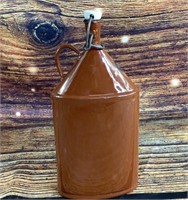 12" Brown Ceramic Flask