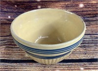 10" Vintage Blue Stripped Stoneware Mixing Bowl