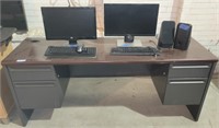 Desk, 20" HP Monitor, 21" Dell Monitor & More