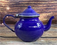 6" vin. blue enameled porcelain coffee pot