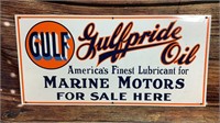 34x16" Gulf Advertising Porcelain Sign