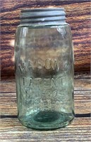 7" Vintage Masons Glass Jar W Ball Lid