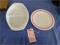 Pyrex Plate and Divided Dish