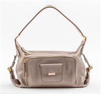 Tod's Metallic Silver Leather Purse Bag