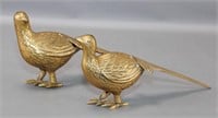 Two Brass 'Pheasant' Figurines