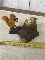 Vintage Squirrel cast iron bank
