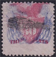 US Stamps #121 Used with crease, CV $375