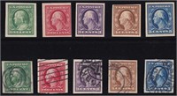 US Stamps #343-347 Used and Mint HR/LH, CV $137.75