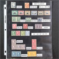US Stamps 1870s-1920s Mint Group #294-299 hinged,