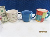 (3) Designer STARBUCKS Large Collector's Mugs