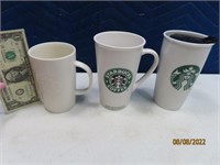 (3) nice STARBUCKS Themed Coffee Mugs & Cups