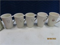 (5) "12 TALL" Starbucks Coffee Mugs