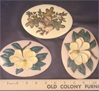 Set of 3 Wall Hanging 2- Magnolia & 1- Acorn