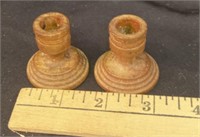Tiny Wooden Candleholders