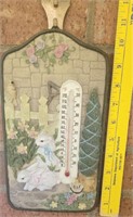 10" x 6" indoor/outdoor Thermometer with Bunnies