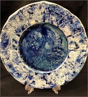 Handmade blue and white decorative plate 5.5"