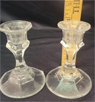 4" Glass Candle Holder Set of 2