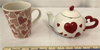 Mug and Tea Pot Valentines decor