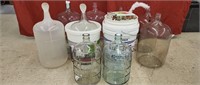 Wine making tools and Glass Jugs,
