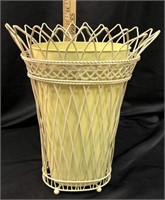 Metal Pale Yellow Woven Basket