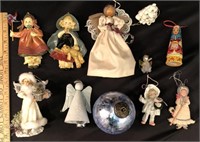 Assorted Christmas Ornaments in basket