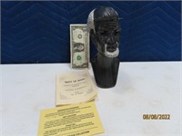 Stone Africa BUST OF MAN 8" Signed Sculpture $$$