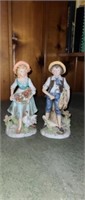 2 vintage homco porcelain figurines, made in